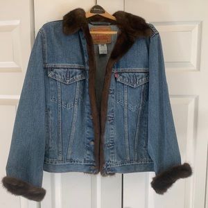 Vintage Mink Lined Levi Jean Jacket